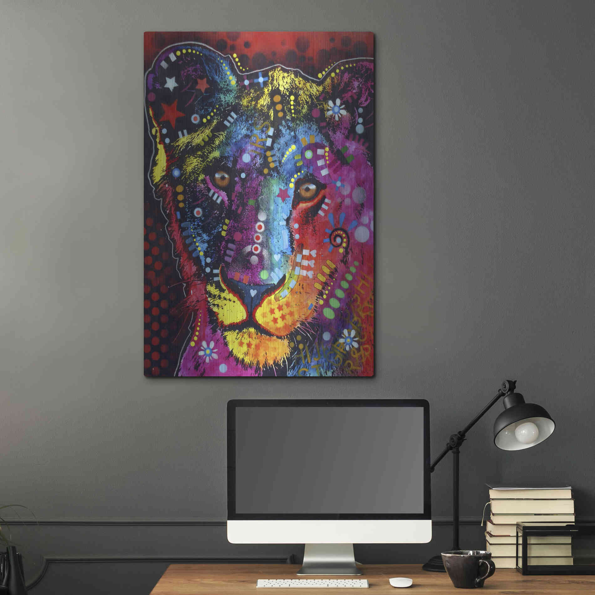 Luxe Metal Art 'Young Lion' by Dean Russo, Metal Wall Art,24x36