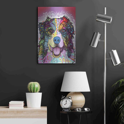 Luxe Metal Art 'Australian Shepherd' by Dean Russo, Metal Wall Art,16x24