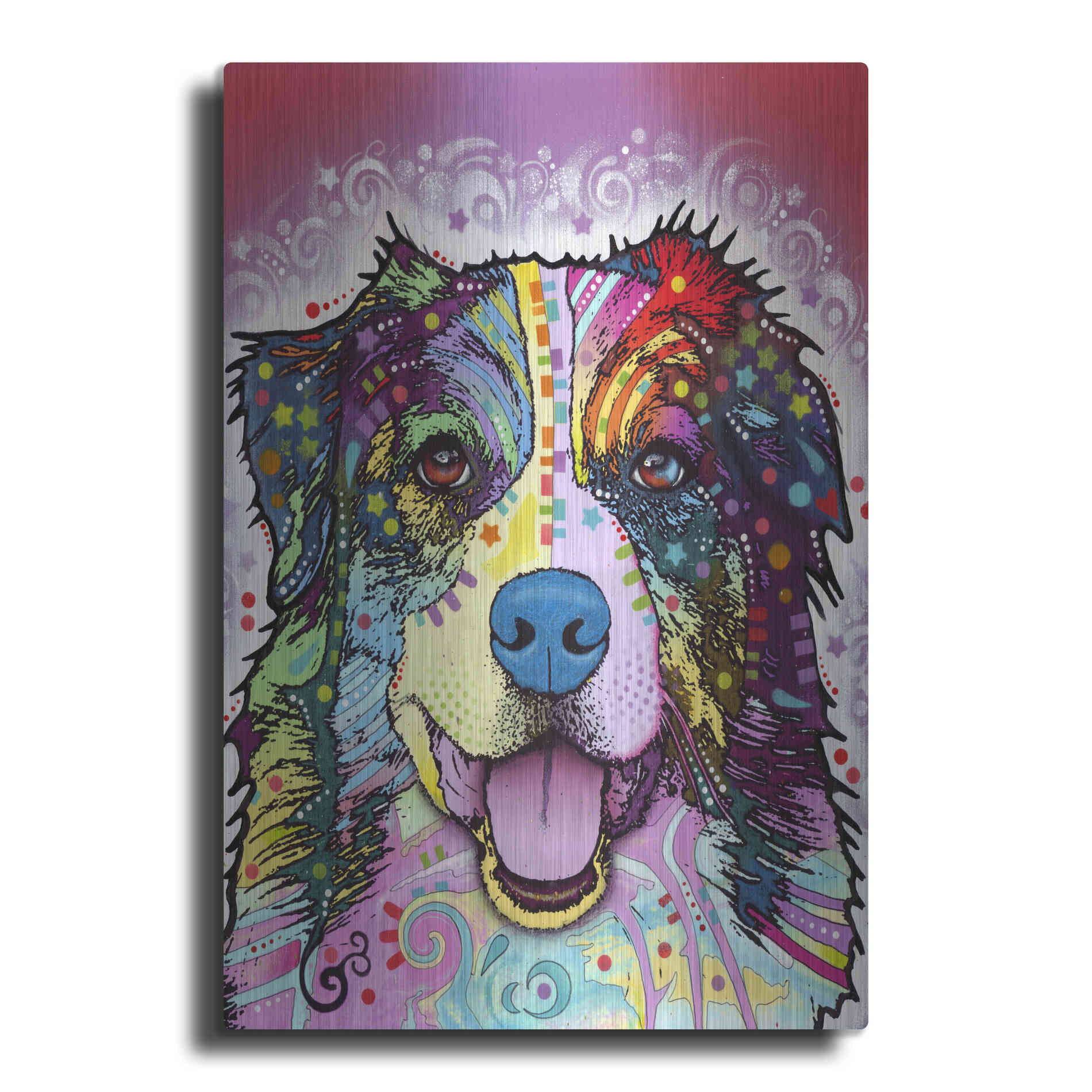 Luxe Metal Art 'Australian Shepherd' by Dean Russo, Metal Wall Art