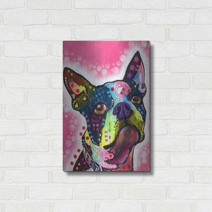 Luxe Metal Art 'Boston Terrier' by Dean Russo, Metal Wall Art,16x24