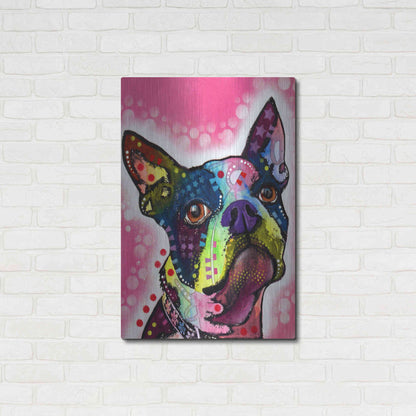 Luxe Metal Art 'Boston Terrier' by Dean Russo, Metal Wall Art,24x36