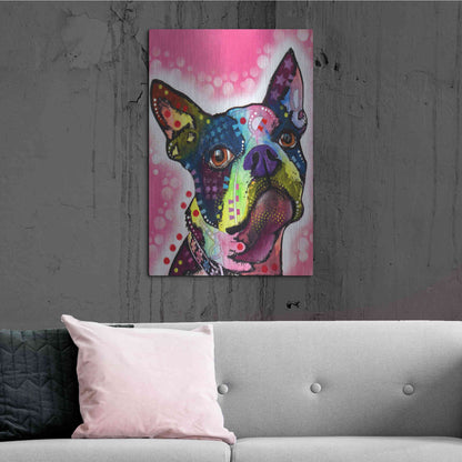 Luxe Metal Art 'Boston Terrier' by Dean Russo, Metal Wall Art,24x36