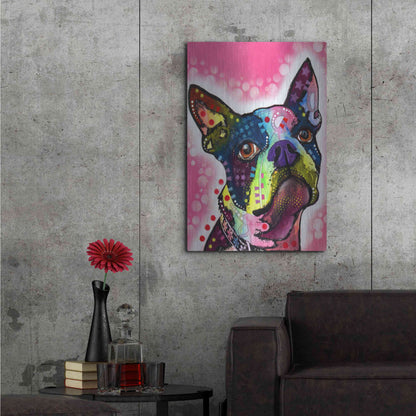 Luxe Metal Art 'Boston Terrier' by Dean Russo, Metal Wall Art,24x36