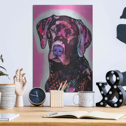 Luxe Metal Art 'Black Lab' by Dean Russo, Metal Wall Art,12x16