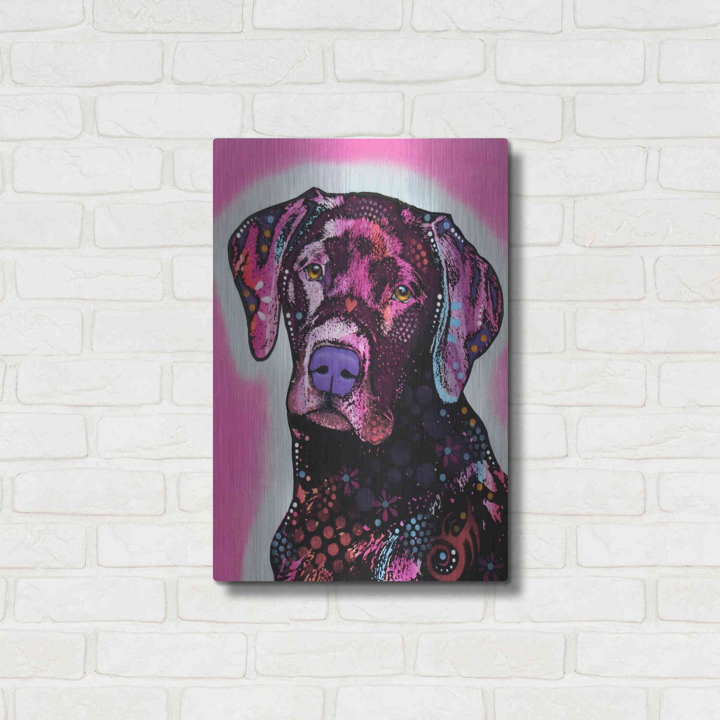 Luxe Metal Art 'Black Lab' by Dean Russo, Metal Wall Art,16x24