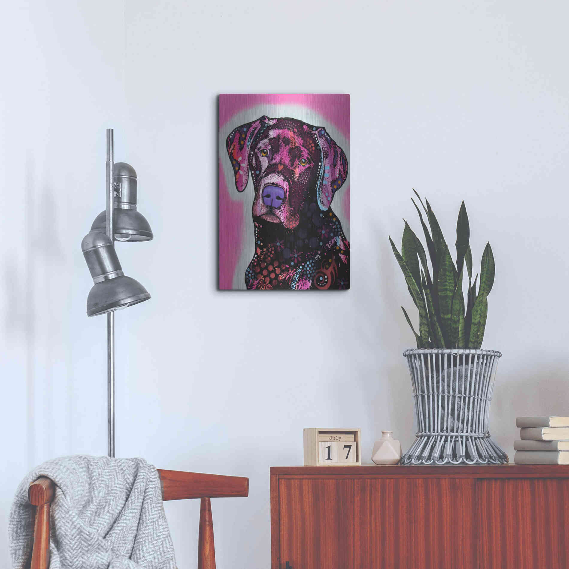 Luxe Metal Art 'Black Lab' by Dean Russo, Metal Wall Art,16x24