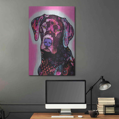 Luxe Metal Art 'Black Lab' by Dean Russo, Metal Wall Art,24x36