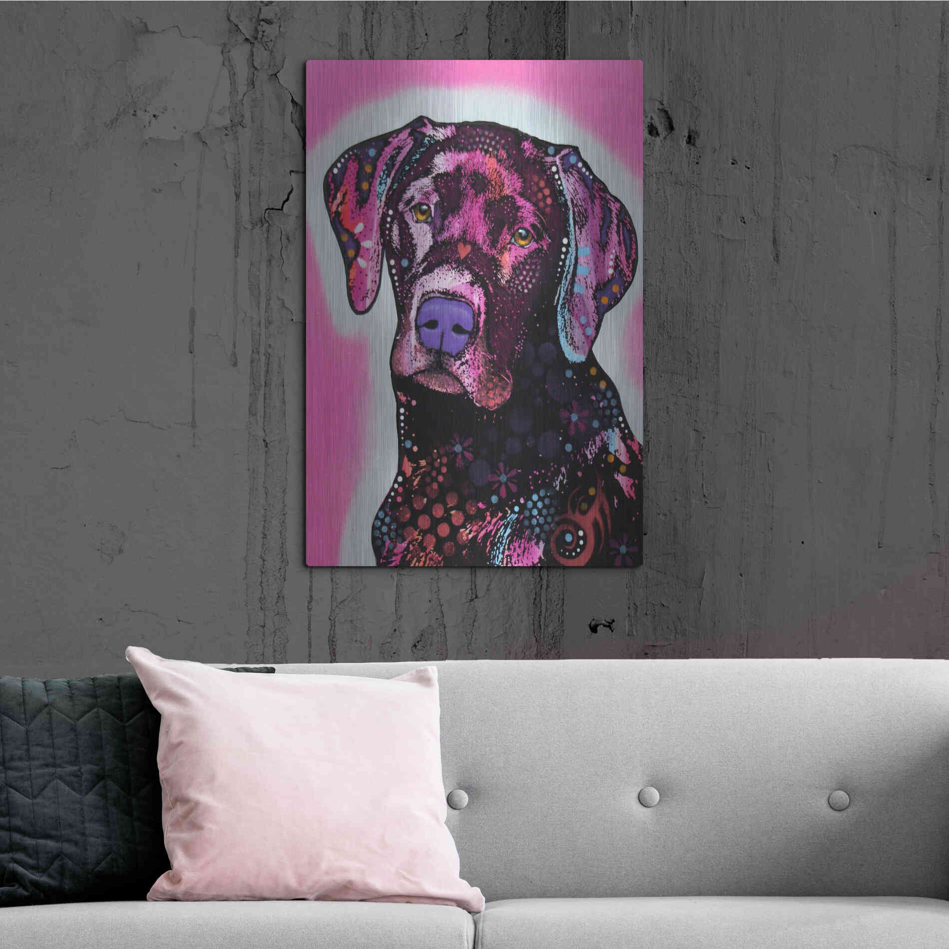 Luxe Metal Art 'Black Lab' by Dean Russo, Metal Wall Art,24x36