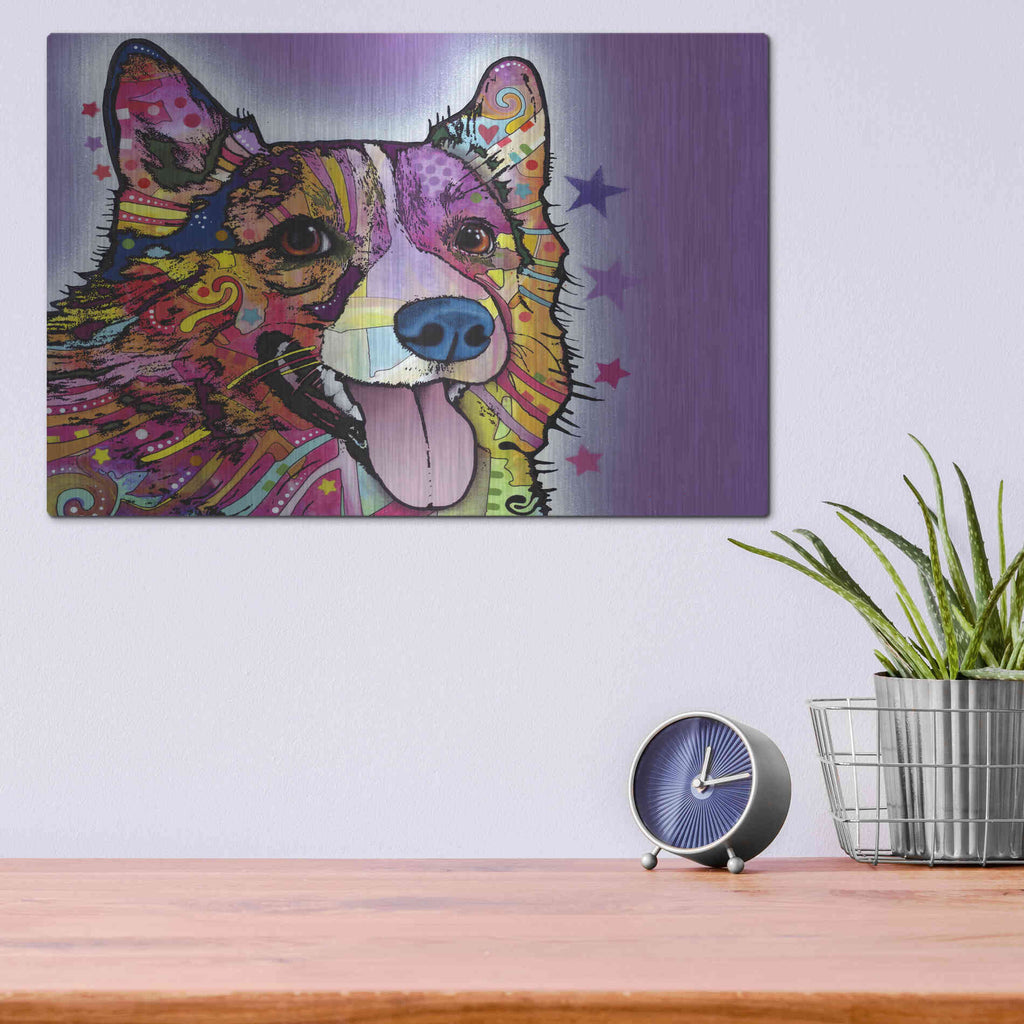 Luxe Metal Art 'Corgi' by Dean Russo, Metal Wall Art,16x12
