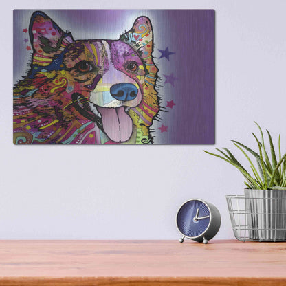 Luxe Metal Art 'Corgi' by Dean Russo, Metal Wall Art,16x12