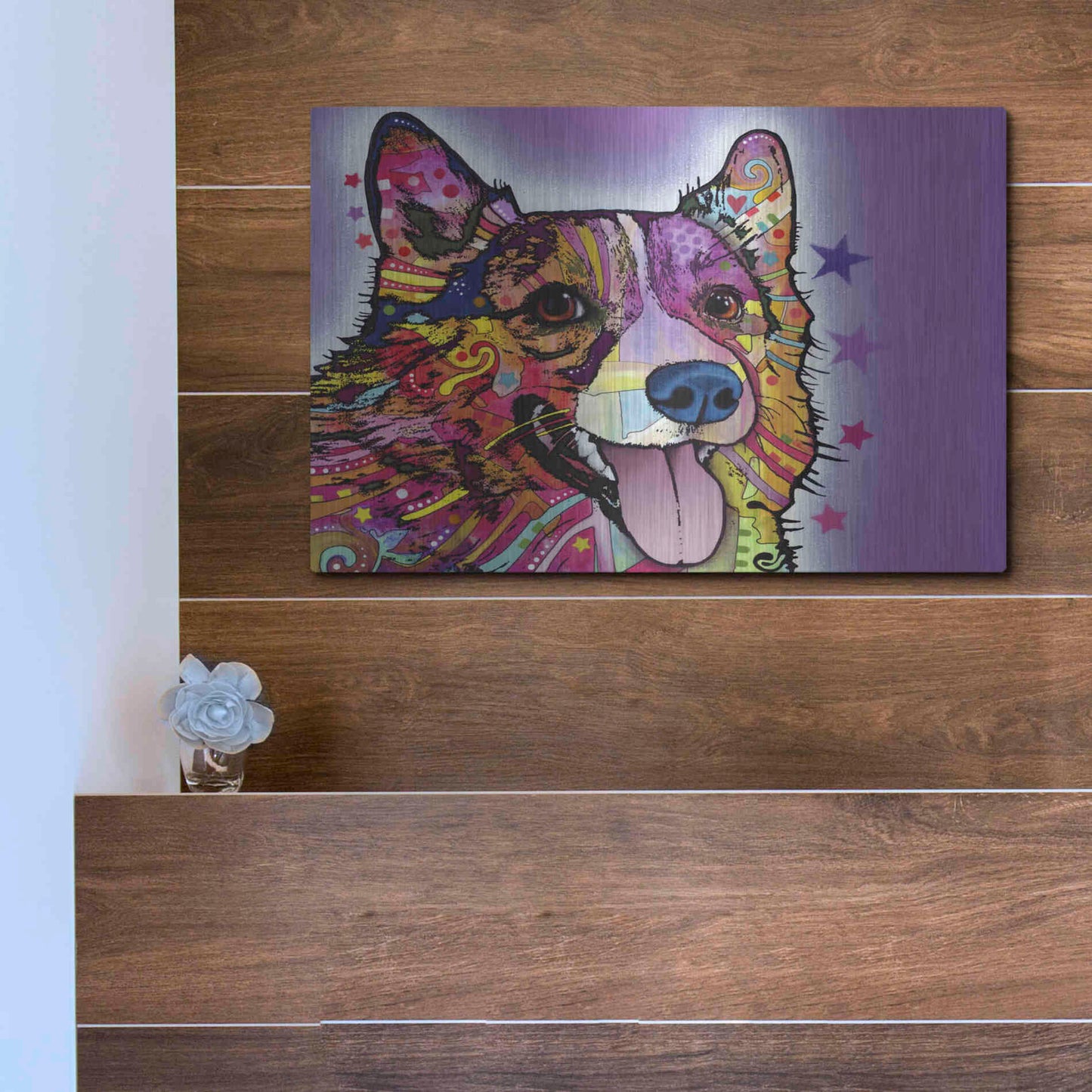 Luxe Metal Art 'Corgi' by Dean Russo, Metal Wall Art,16x12
