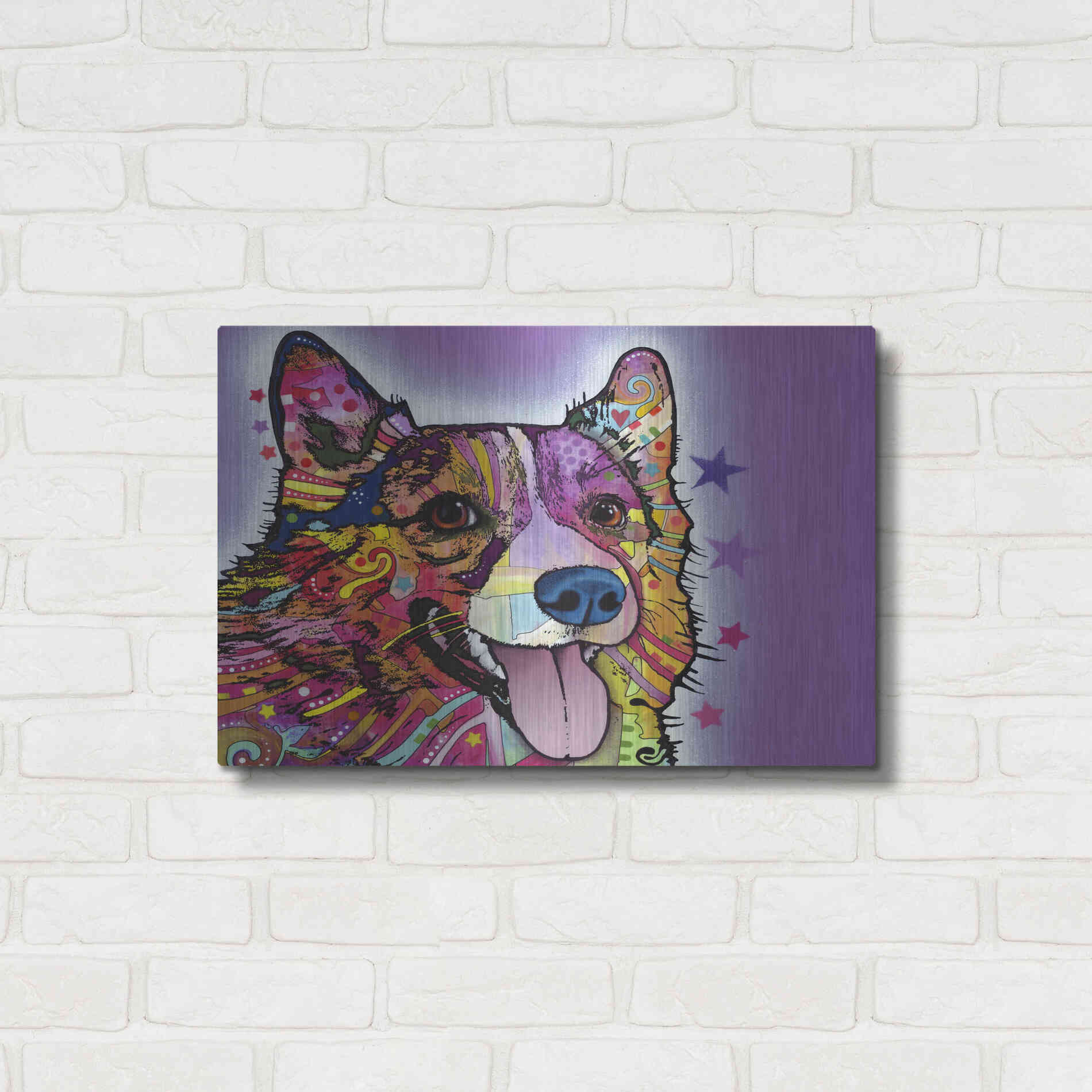 Luxe Metal Art 'Corgi' by Dean Russo, Metal Wall Art,24x16