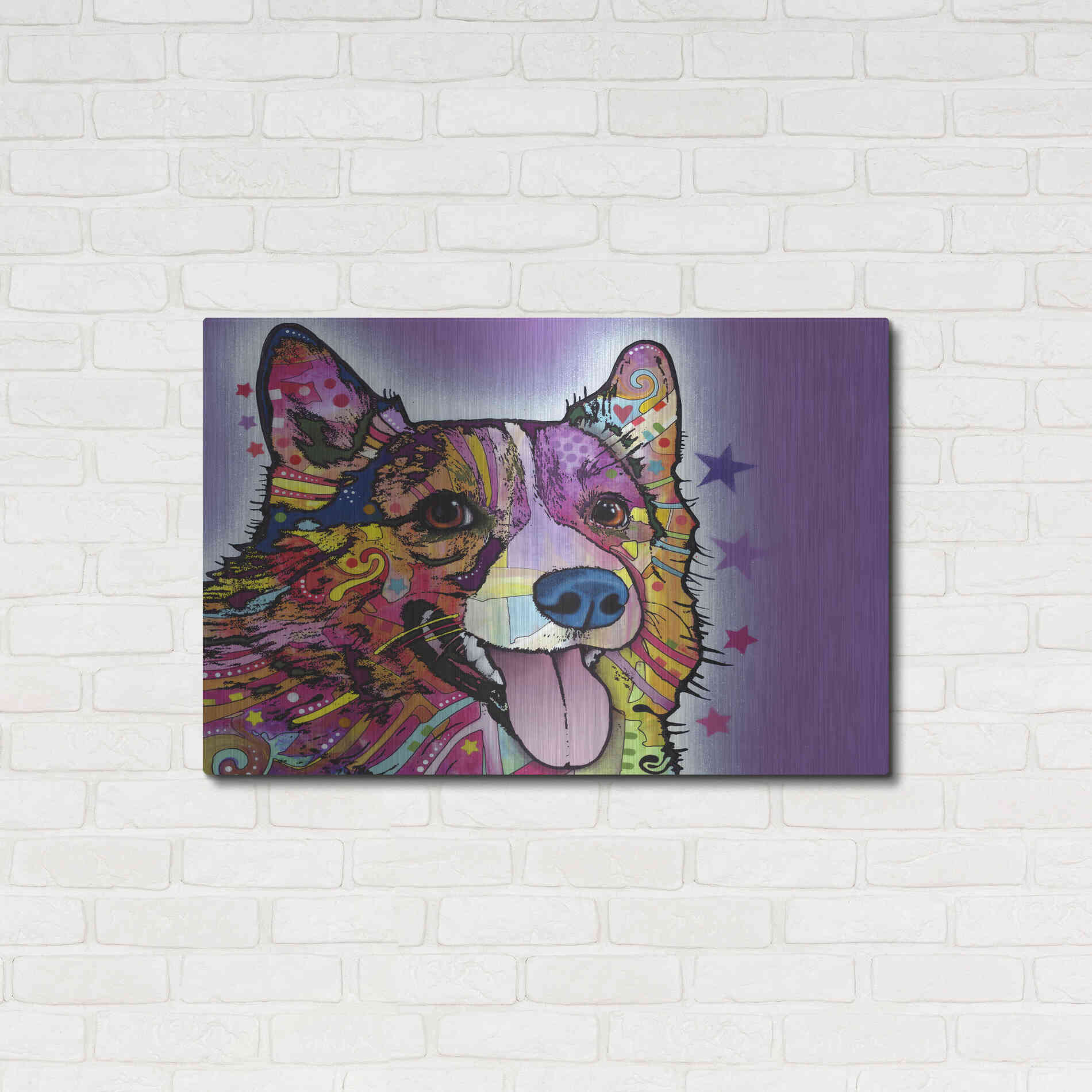 Luxe Metal Art 'Corgi' by Dean Russo, Metal Wall Art,36x24