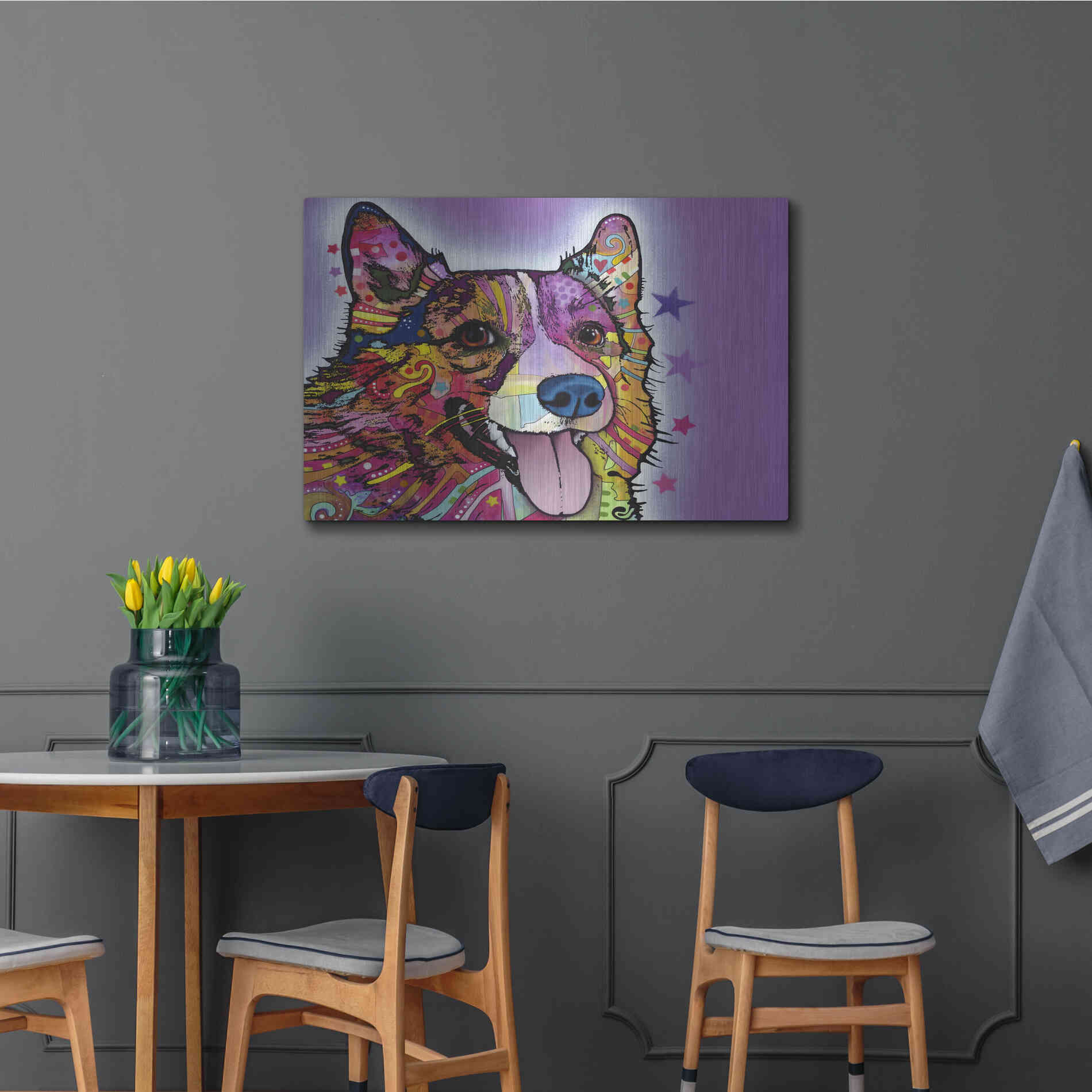 Luxe Metal Art 'Corgi' by Dean Russo, Metal Wall Art,36x24