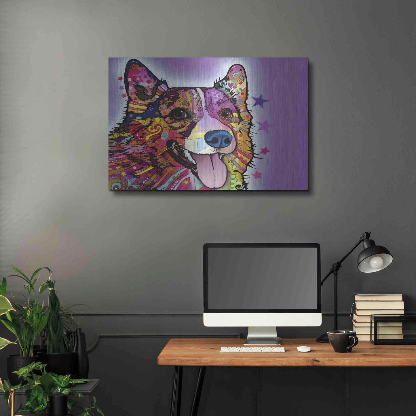 Luxe Metal Art 'Corgi' by Dean Russo, Metal Wall Art,36x24