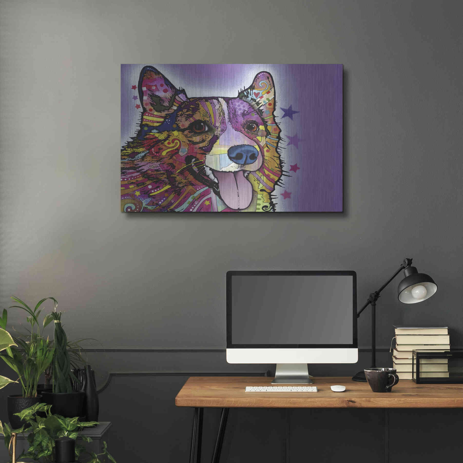 Luxe Metal Art 'Corgi' by Dean Russo, Metal Wall Art,36x24