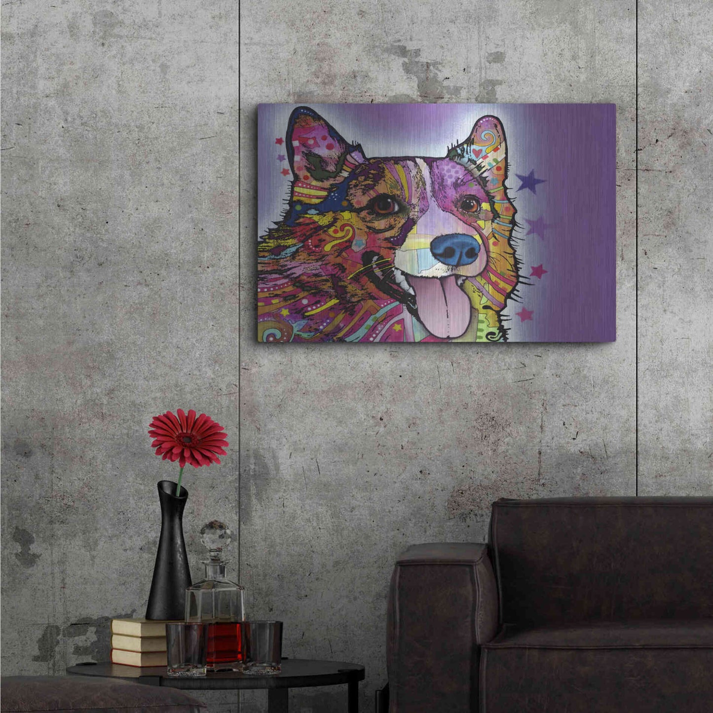 Luxe Metal Art 'Corgi' by Dean Russo, Metal Wall Art,36x24