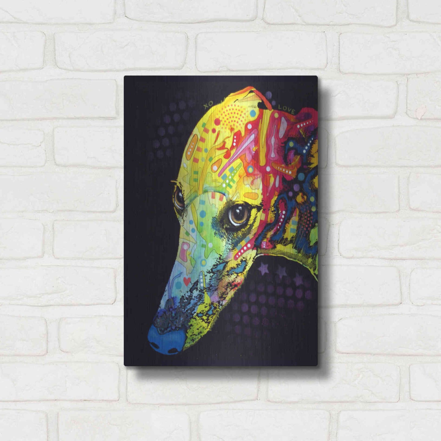 Luxe Metal Art 'Greyhound' by Dean Russo, Metal Wall Art,12x16