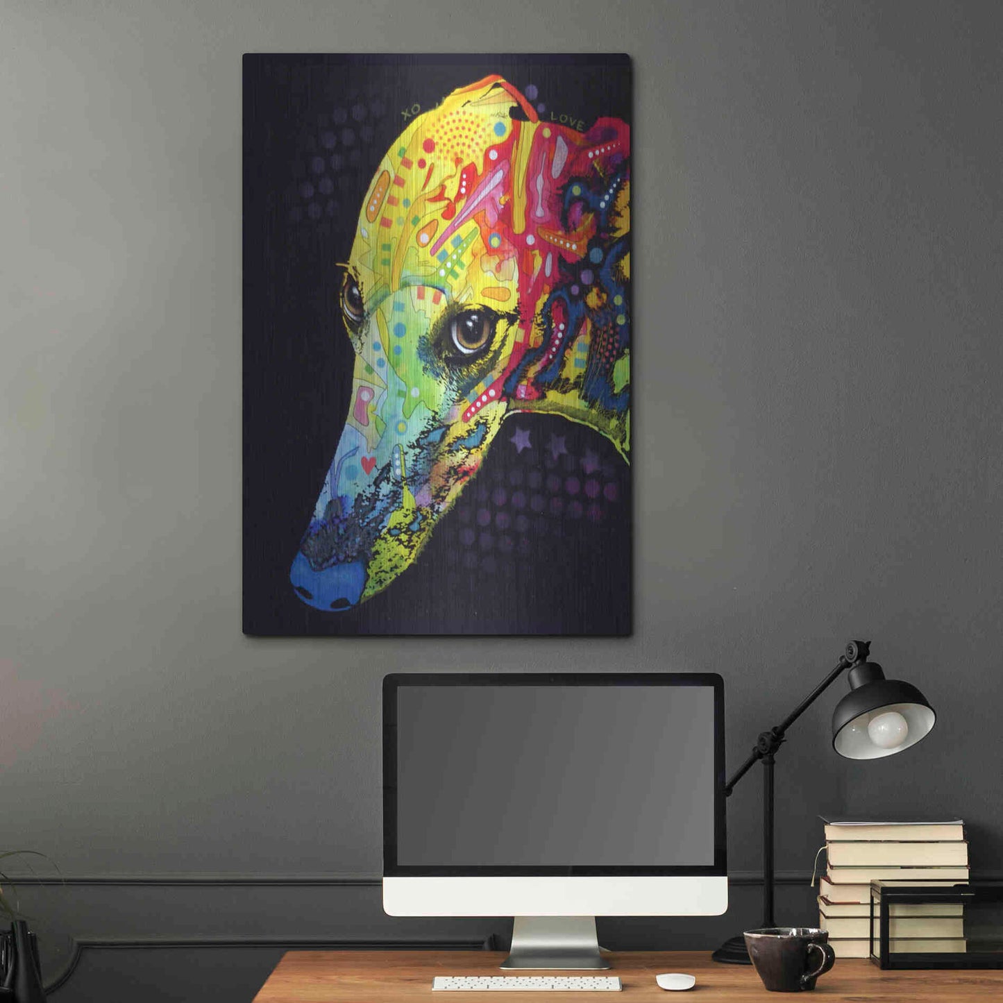 Luxe Metal Art 'Greyhound' by Dean Russo, Metal Wall Art,24x36