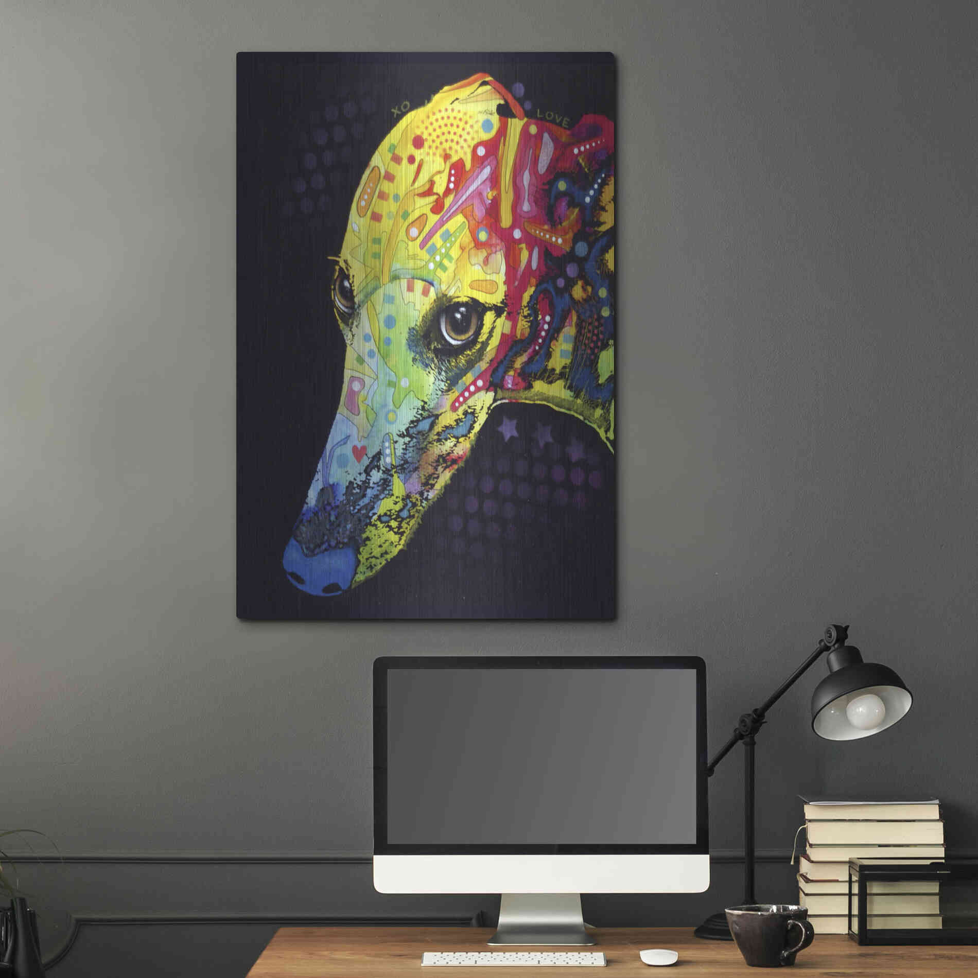 Luxe Metal Art 'Greyhound' by Dean Russo, Metal Wall Art,24x36