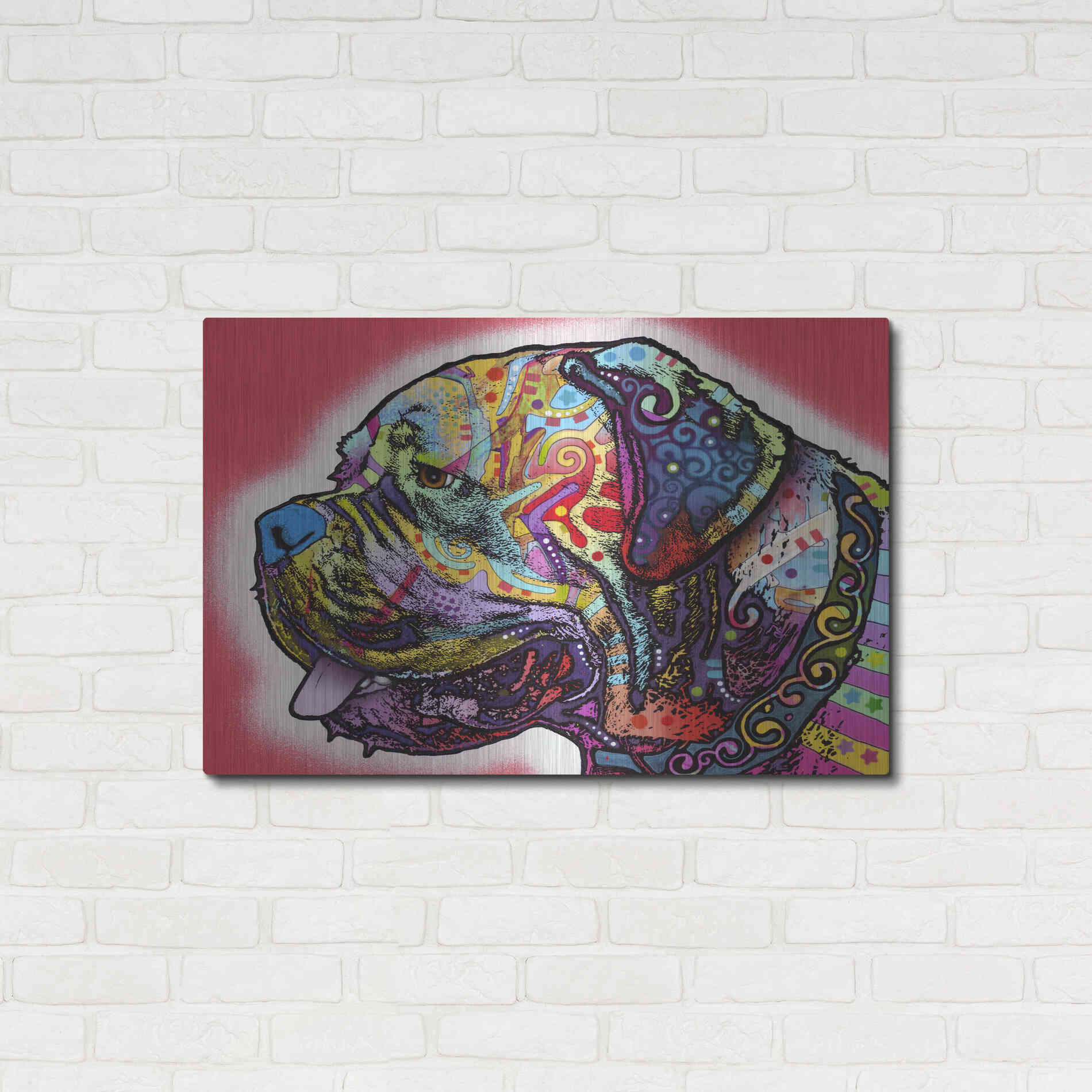 Luxe Metal Art 'Profile Mastiff' by Dean Russo, Metal Wall Art,36x24