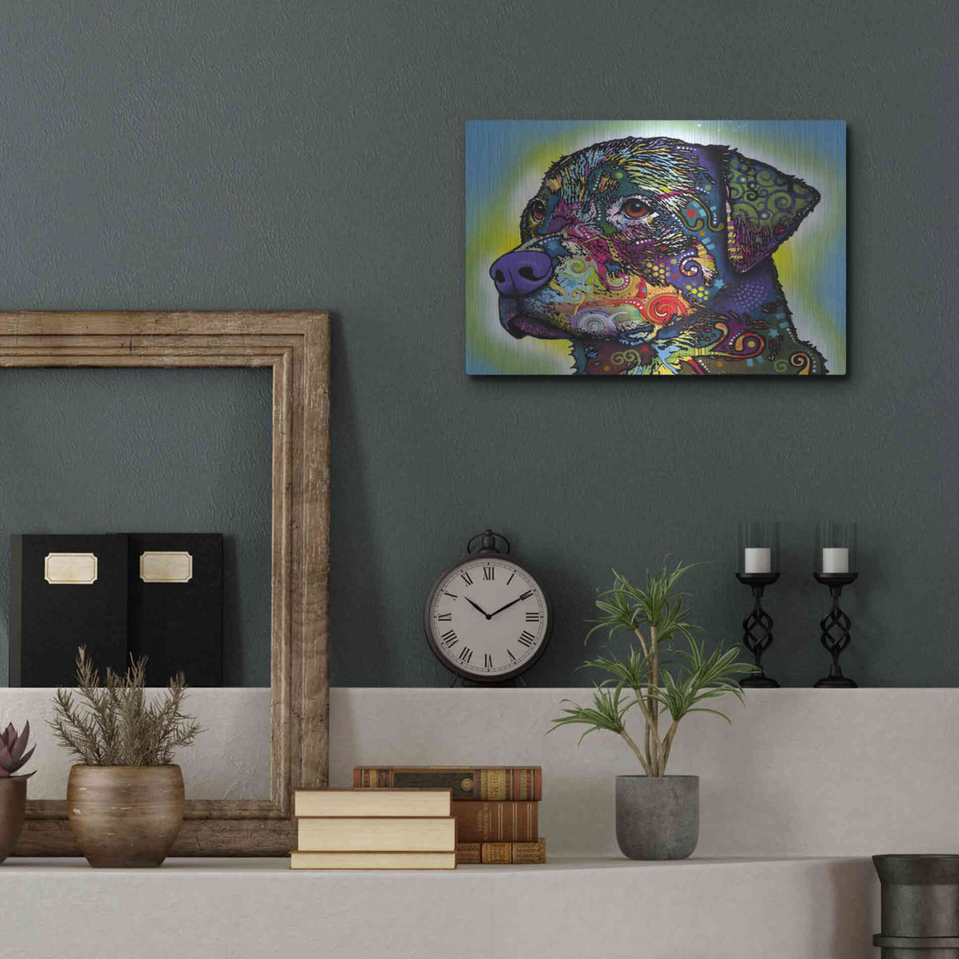 Luxe Metal Art 'The Rottweiler' by Dean Russo, Metal Wall Art,16x12