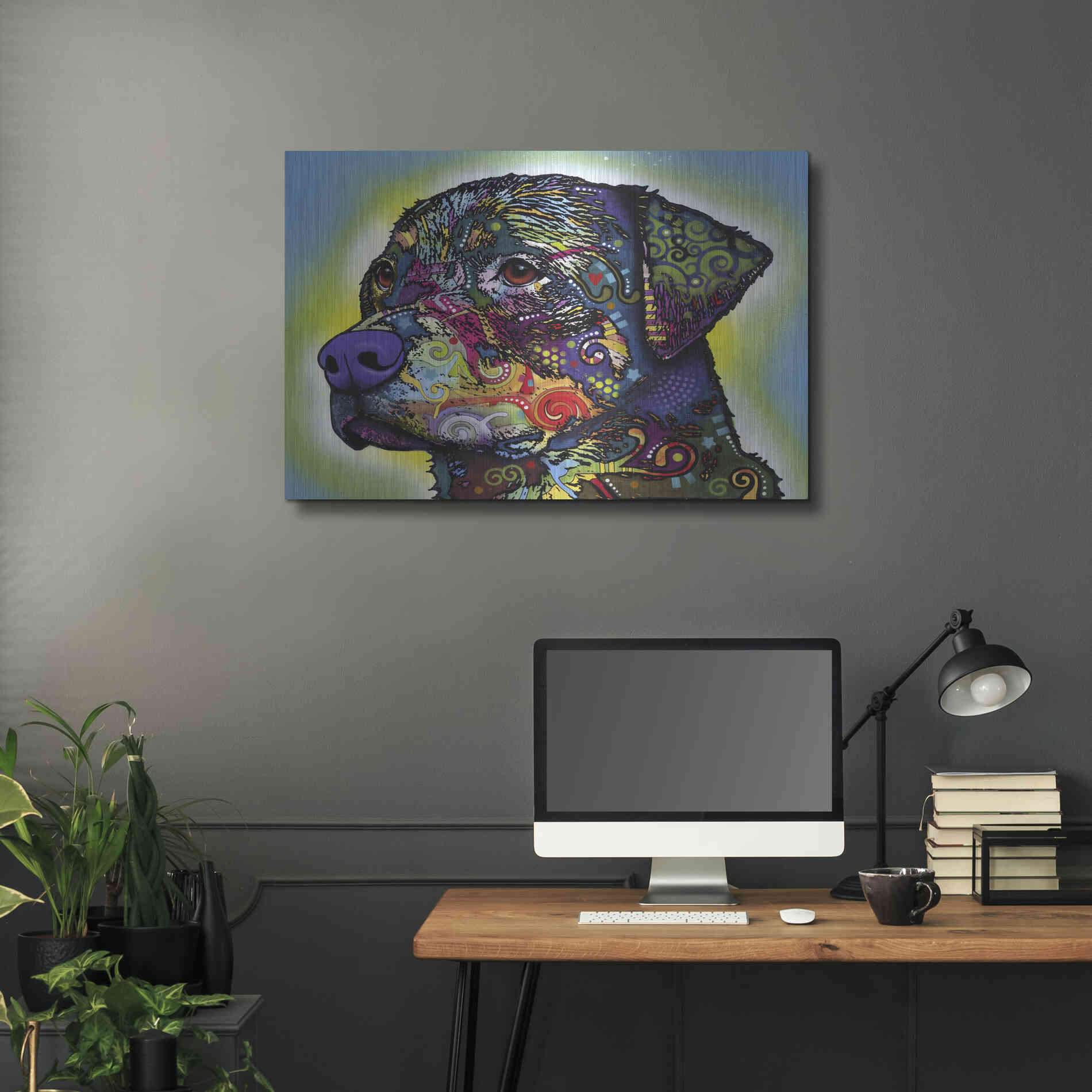 Luxe Metal Art 'The Rottweiler' by Dean Russo, Metal Wall Art,36x24