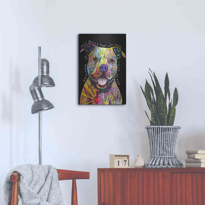 Luxe Metal Art 'Beware Of Pit Bulls' by Dean Russo, Metal Wall Art,16x24