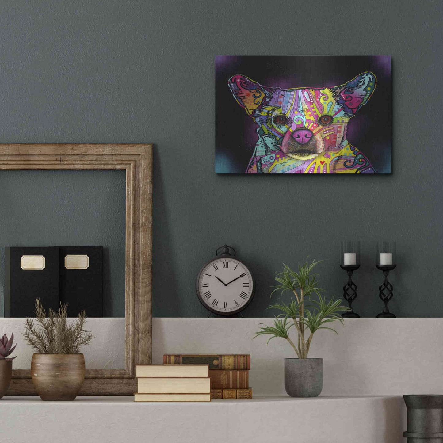 Luxe Metal Art 'Cheemix' by Dean Russo, Metal Wall Art,16x12