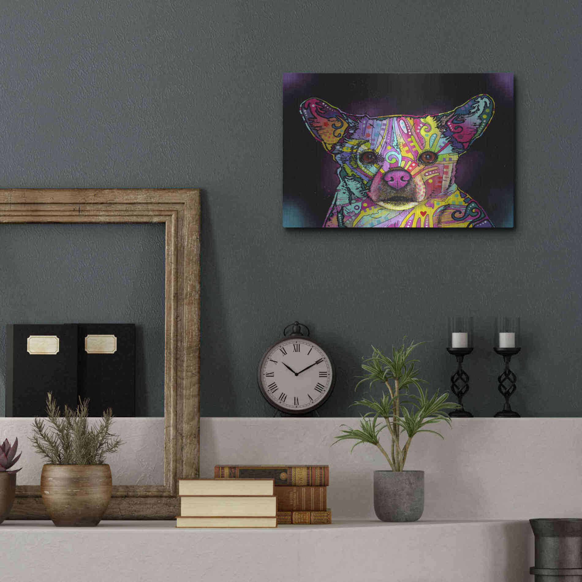 Luxe Metal Art 'Cheemix' by Dean Russo, Metal Wall Art,16x12