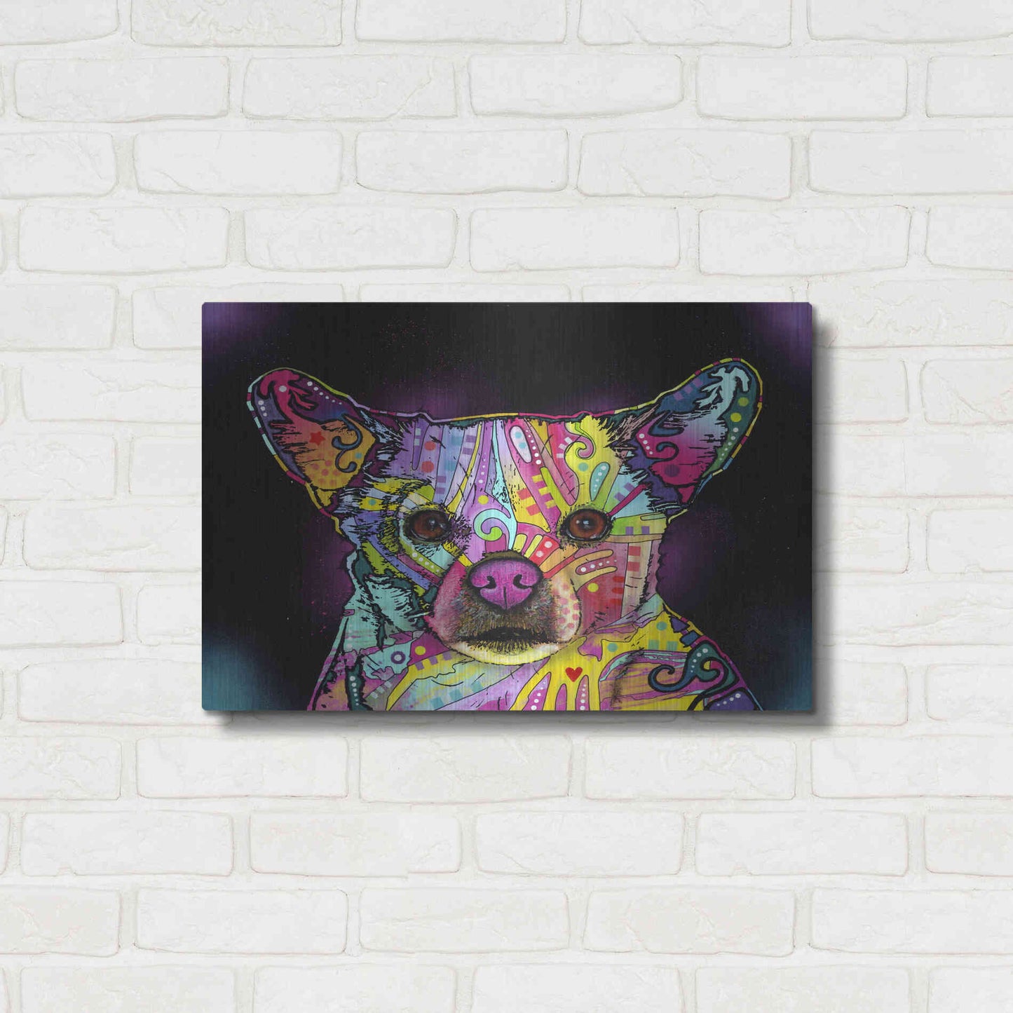 Luxe Metal Art 'Cheemix' by Dean Russo, Metal Wall Art,24x16