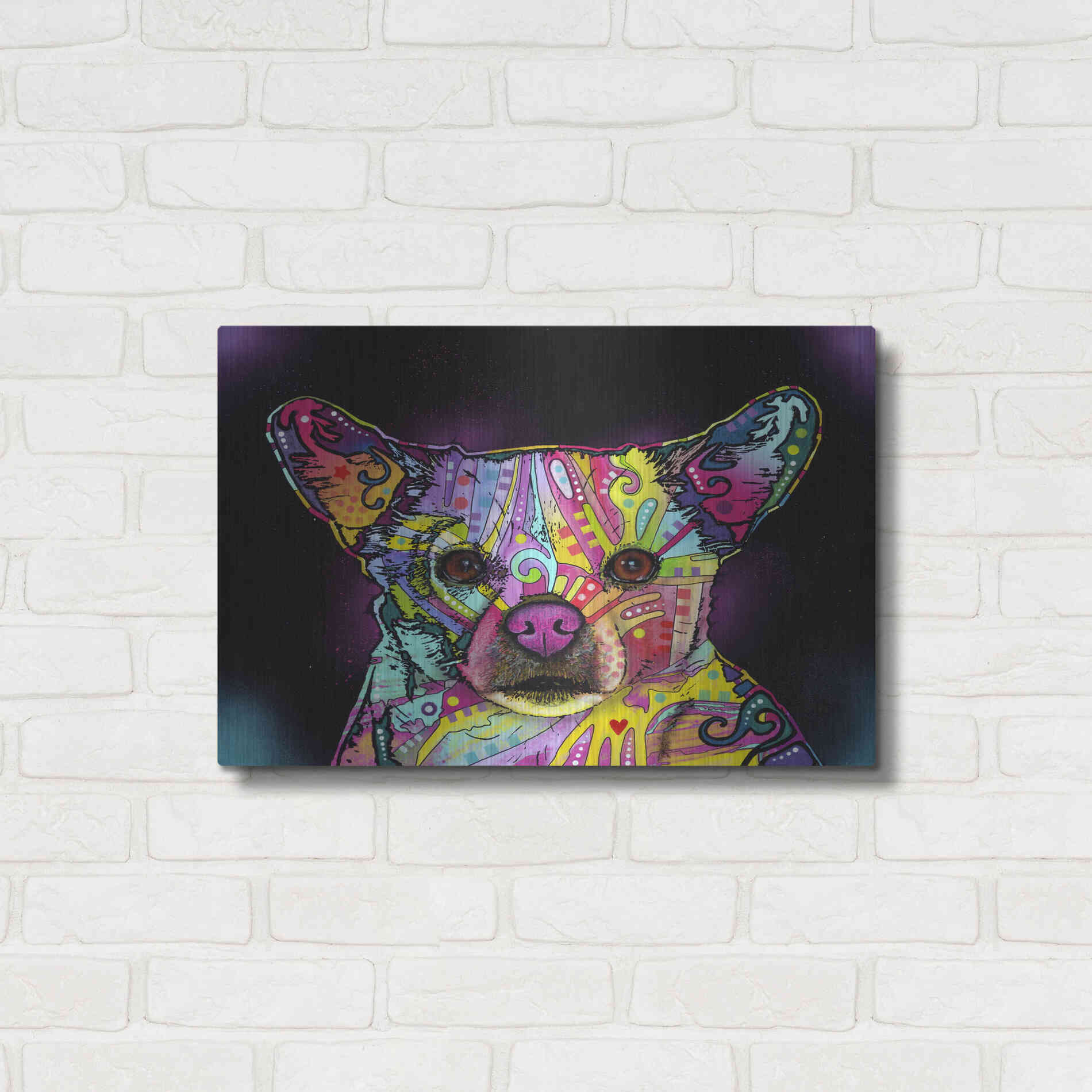 Luxe Metal Art 'Cheemix' by Dean Russo, Metal Wall Art,24x16