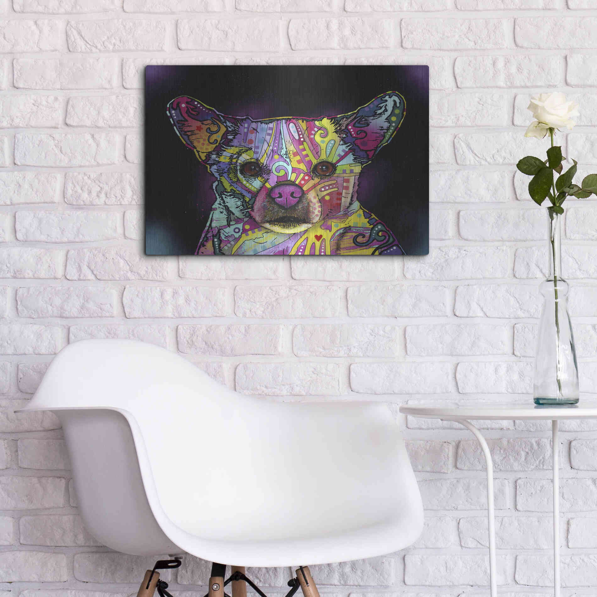 Luxe Metal Art 'Cheemix' by Dean Russo, Metal Wall Art,24x16