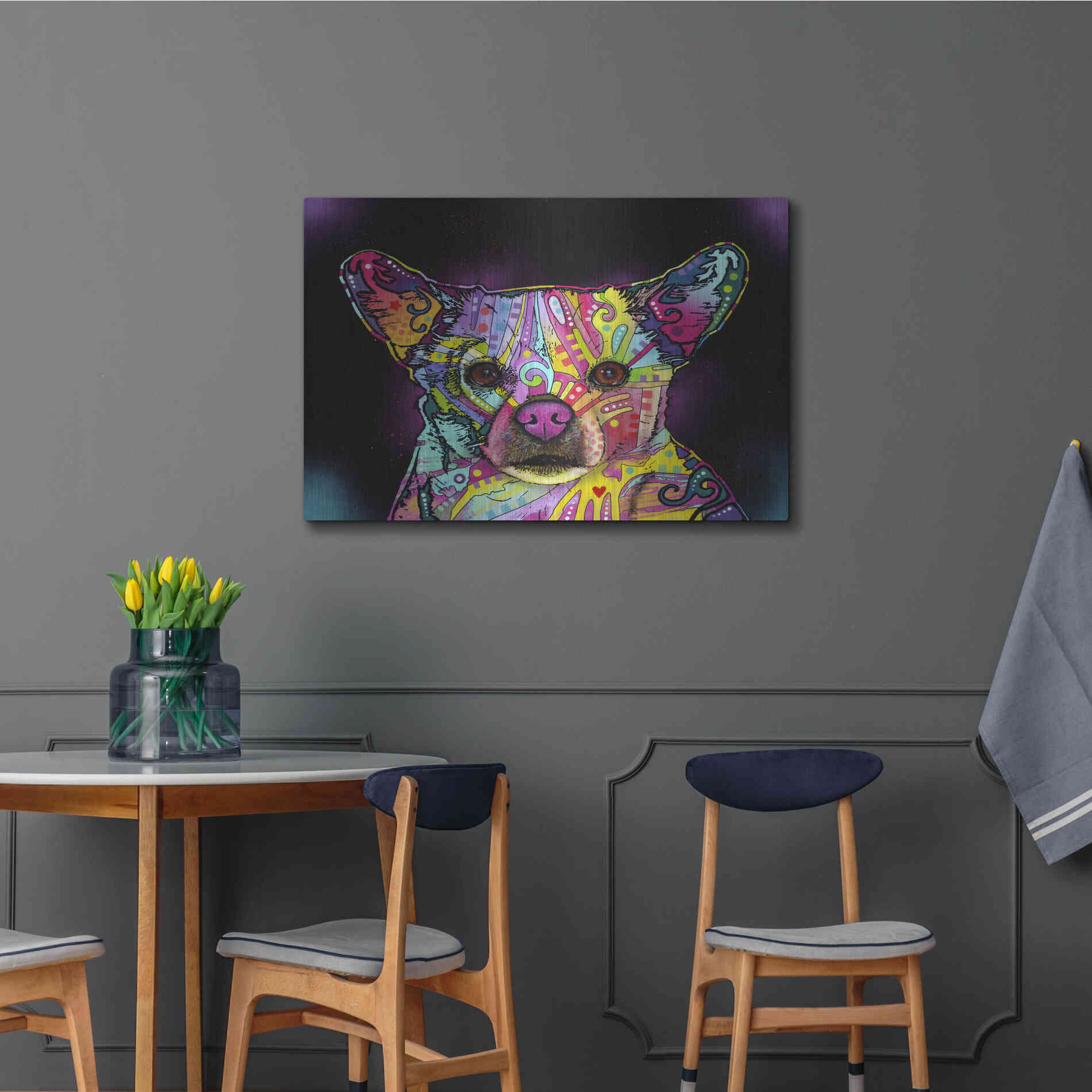 Luxe Metal Art 'Cheemix' by Dean Russo, Metal Wall Art,36x24