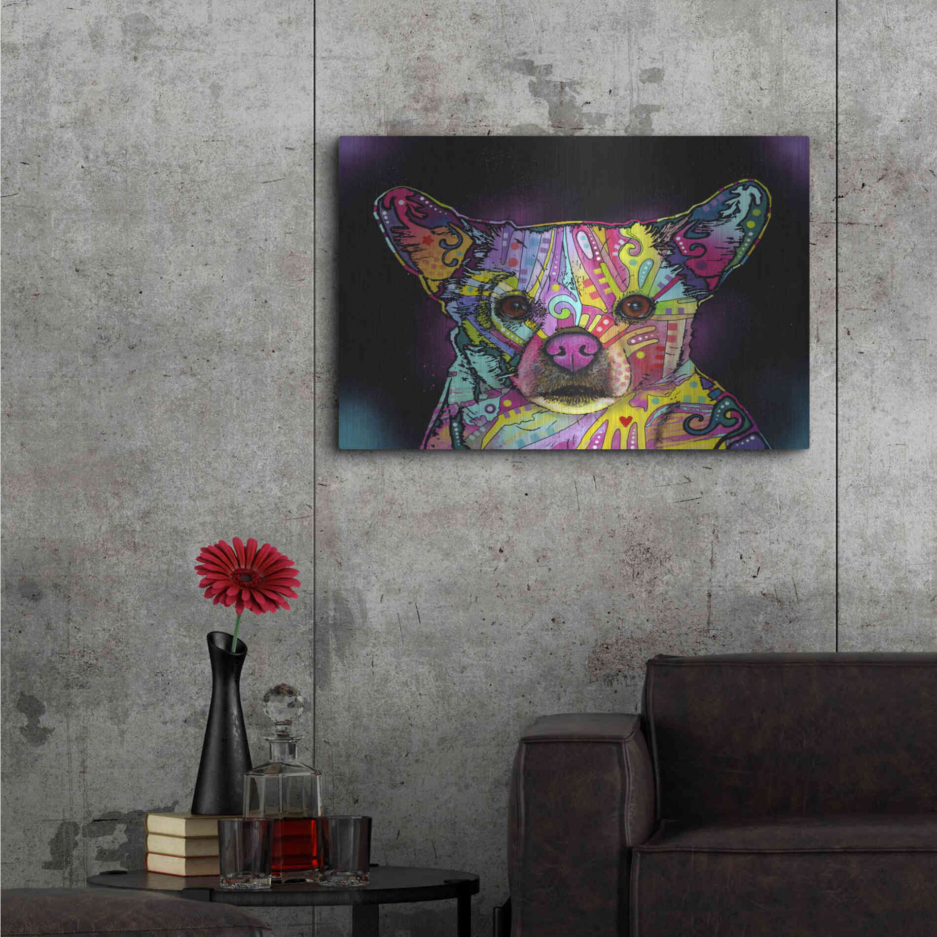 Luxe Metal Art 'Cheemix' by Dean Russo, Metal Wall Art,36x24