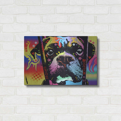 Luxe Metal Art 'Choose Adoption Boxer' by Dean Russo, Metal Wall Art,24x16