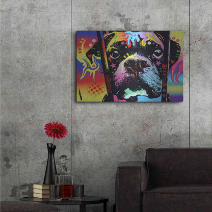 Luxe Metal Art 'Choose Adoption Boxer' by Dean Russo, Metal Wall Art,36x24