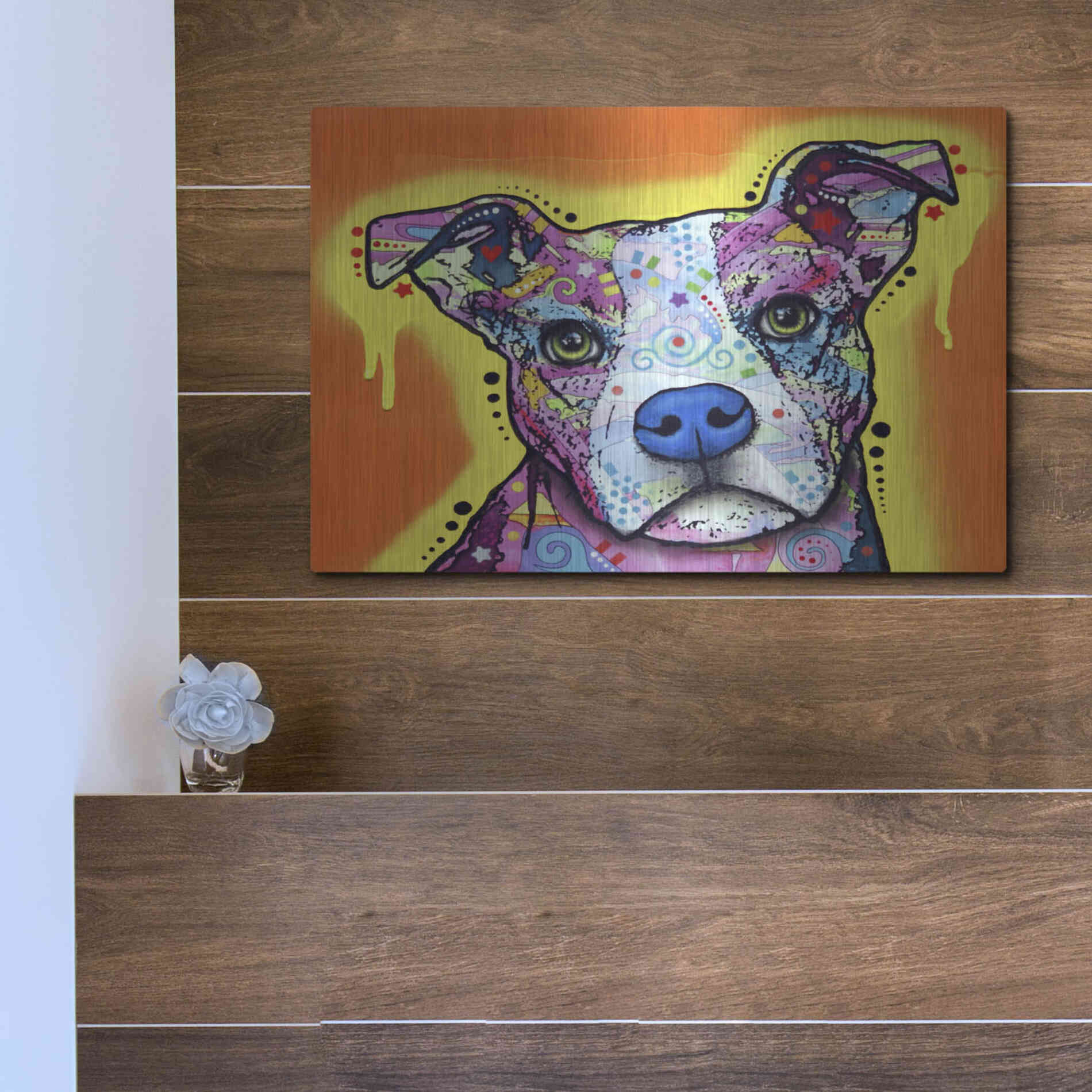 Luxe Metal Art 'A Serious Pit' by Dean Russo, Metal Wall Art,16x12