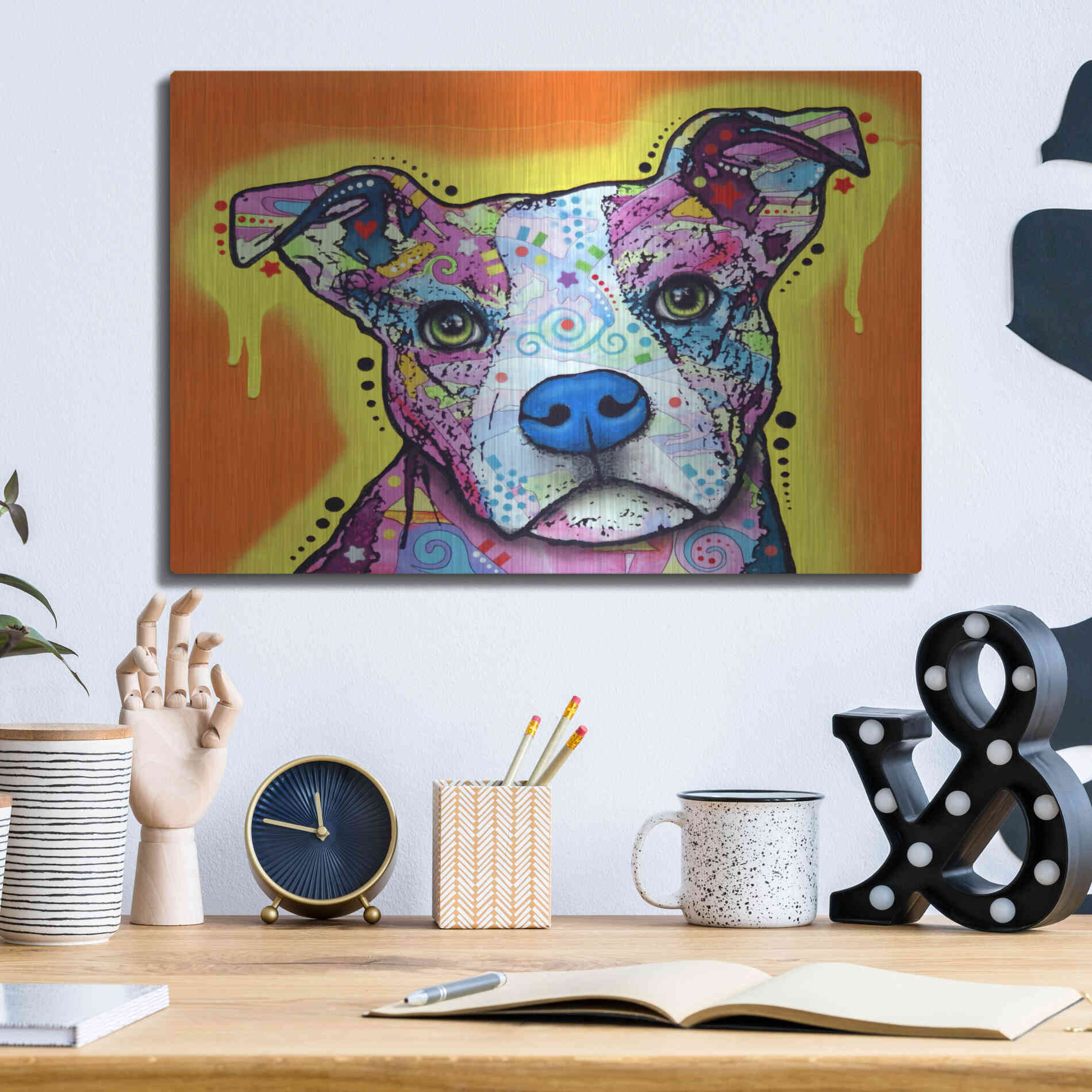 Luxe Metal Art 'A Serious Pit' by Dean Russo, Metal Wall Art,16x12