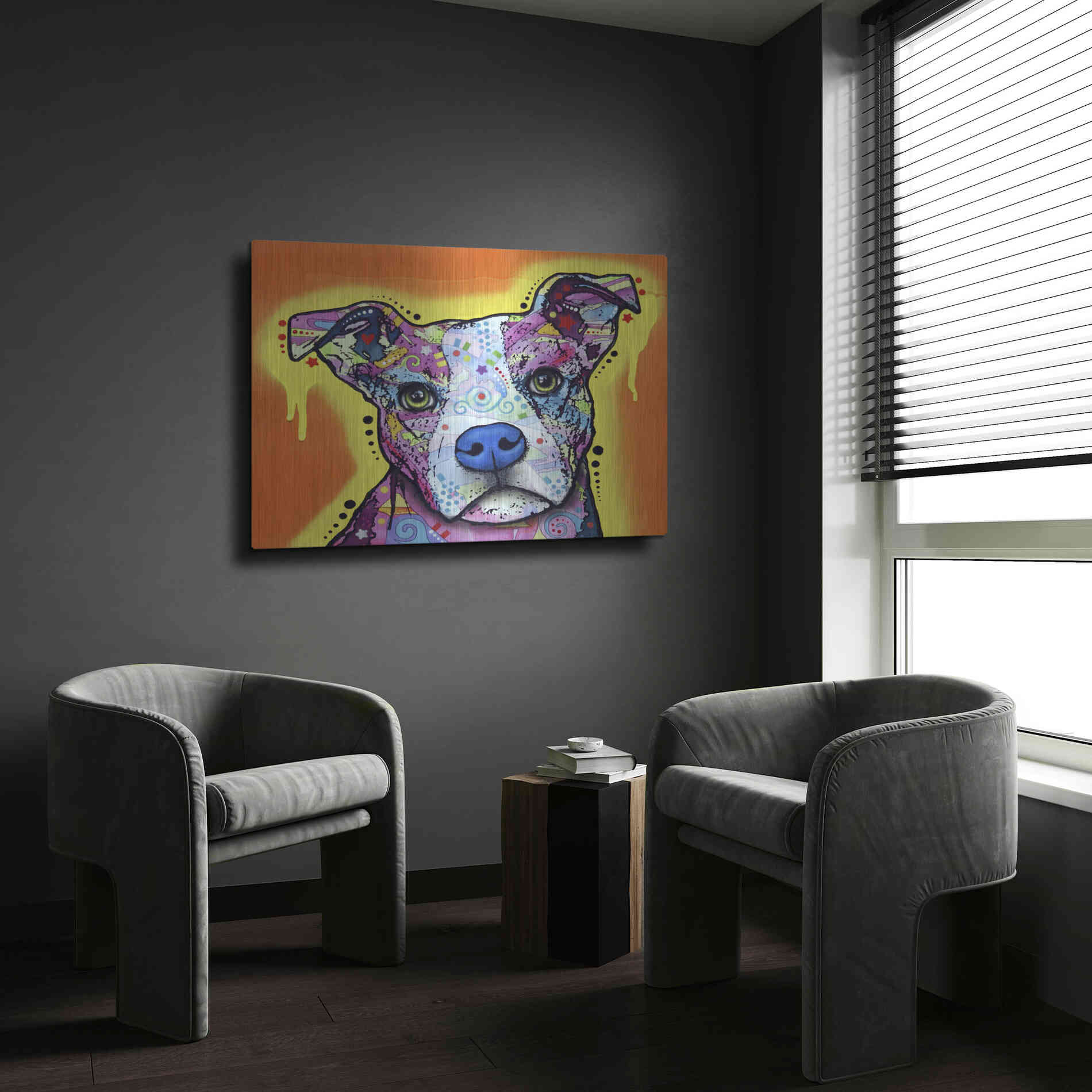 Luxe Metal Art 'A Serious Pit' by Dean Russo, Metal Wall Art,24x16