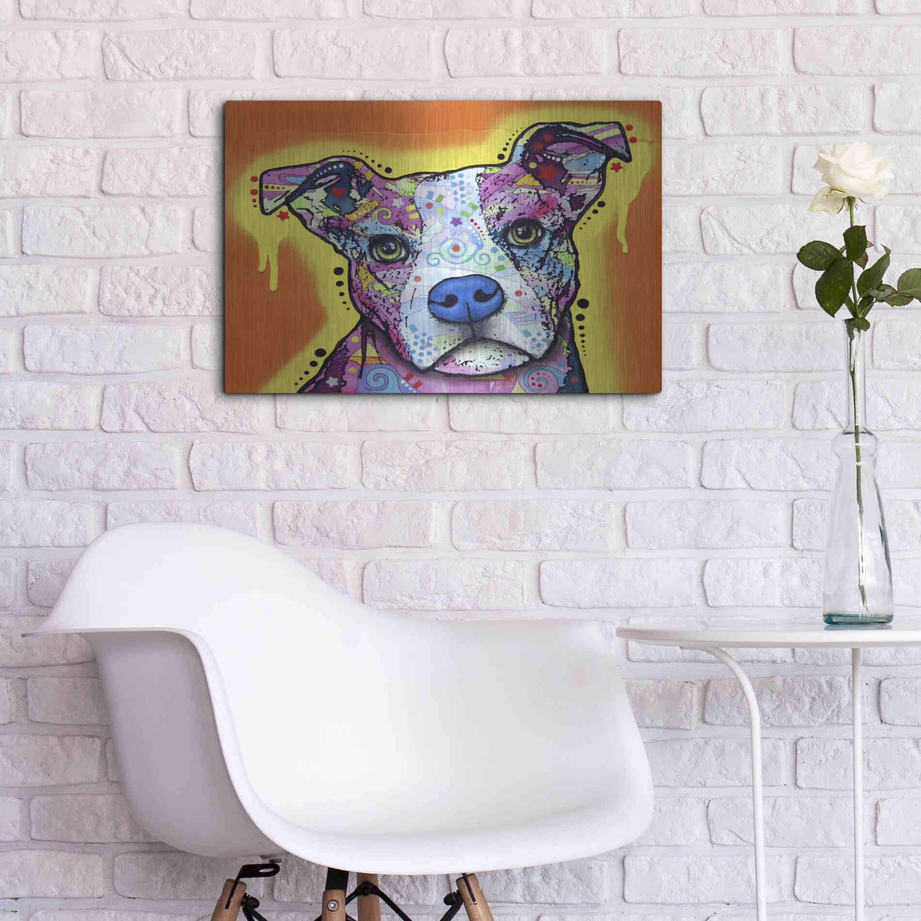 Luxe Metal Art 'A Serious Pit' by Dean Russo, Metal Wall Art,24x16