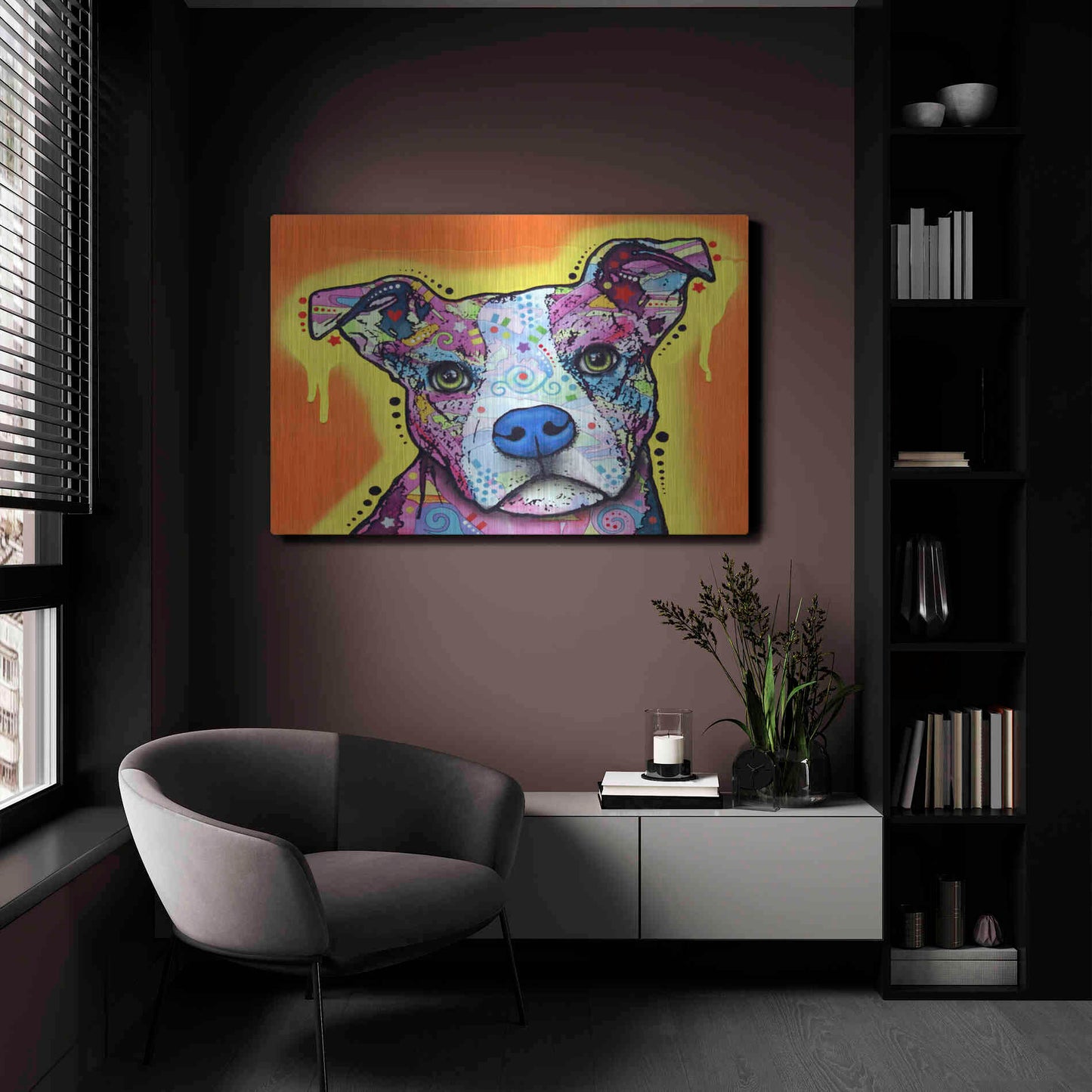 Luxe Metal Art 'A Serious Pit' by Dean Russo, Metal Wall Art,24x16