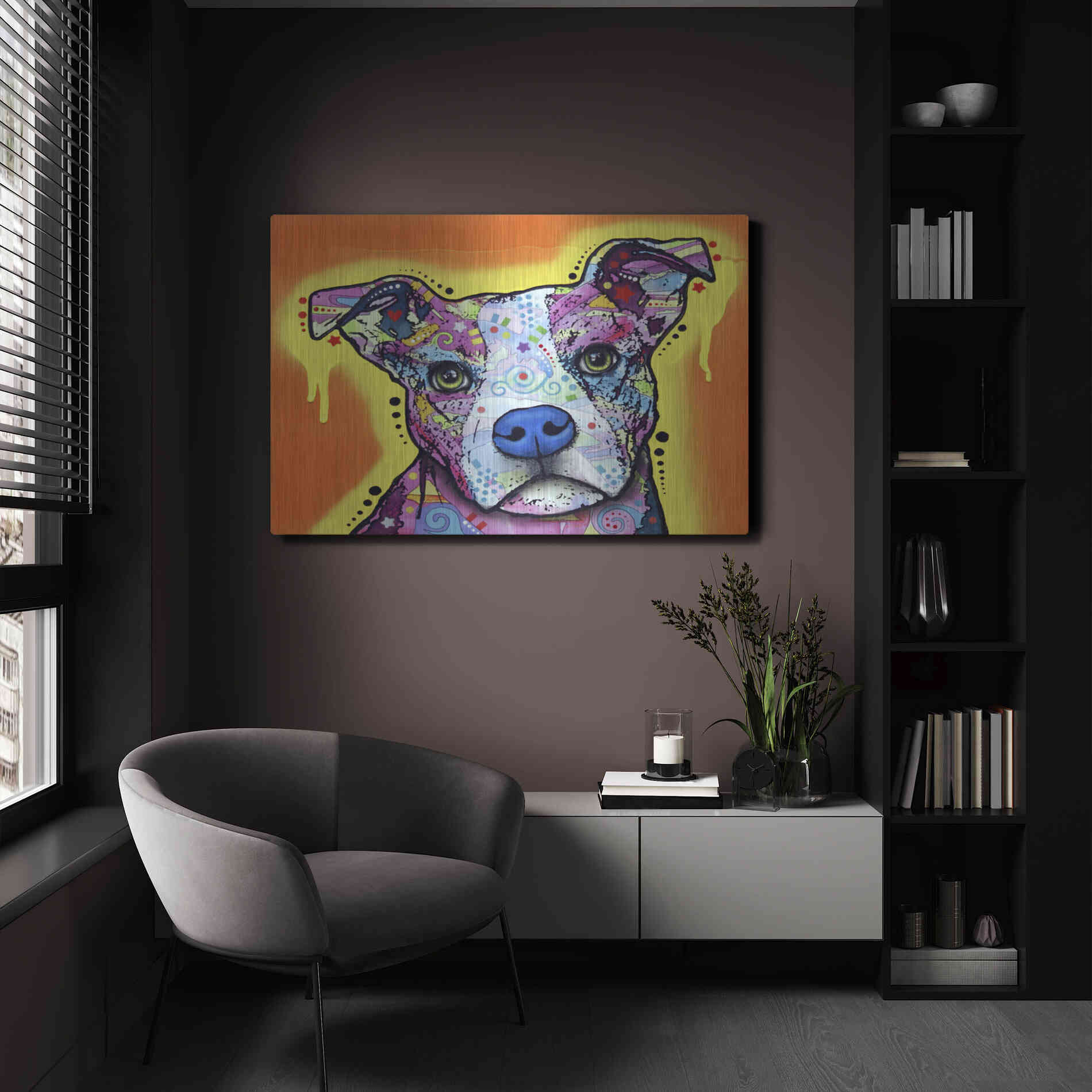 Luxe Metal Art 'A Serious Pit' by Dean Russo, Metal Wall Art,24x16