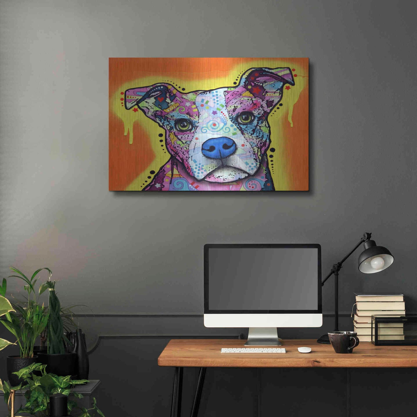 Luxe Metal Art 'A Serious Pit' by Dean Russo, Metal Wall Art,36x24