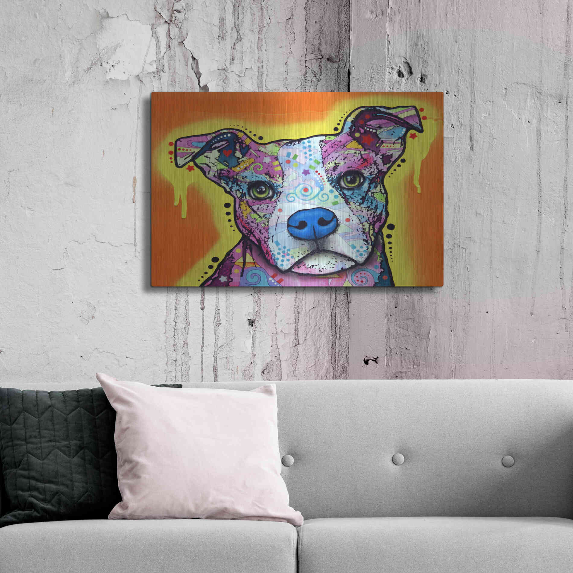 Luxe Metal Art 'A Serious Pit' by Dean Russo, Metal Wall Art,36x24