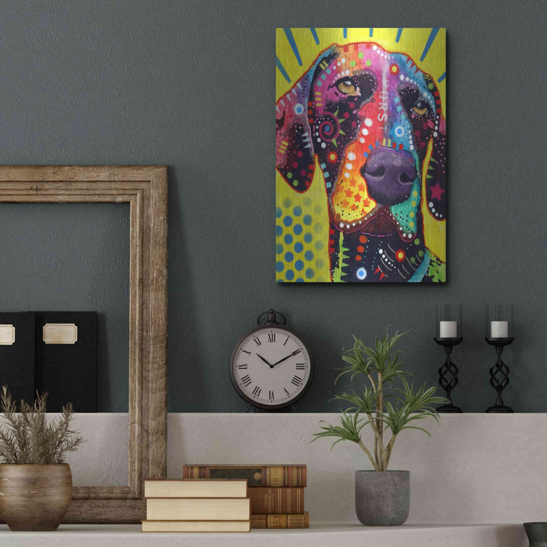 Luxe Metal Art 'German Short Hair Pointer' by Dean Russo, Metal Wall Art,12x16