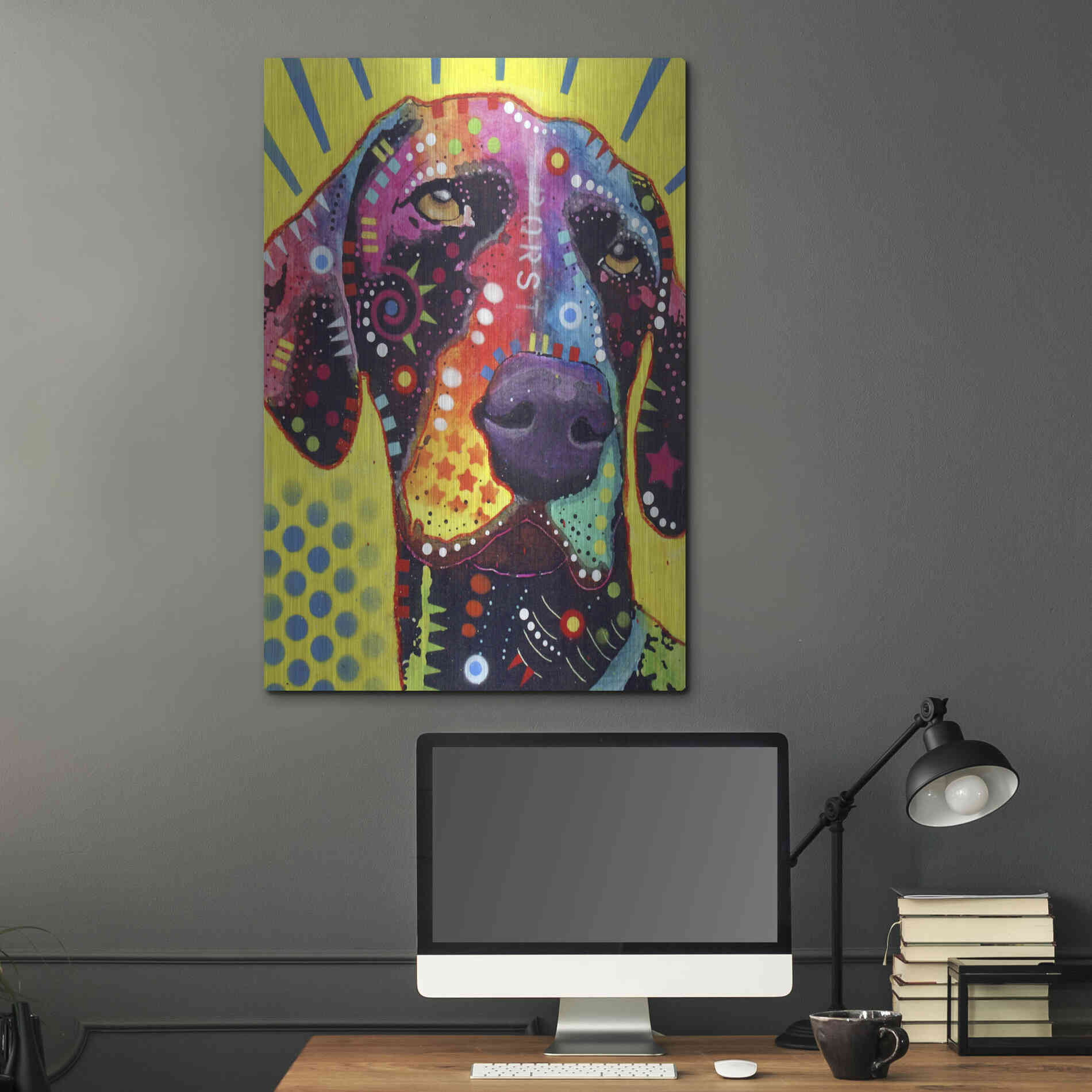 Luxe Metal Art 'German Short Hair Pointer' by Dean Russo, Metal Wall Art,24x36