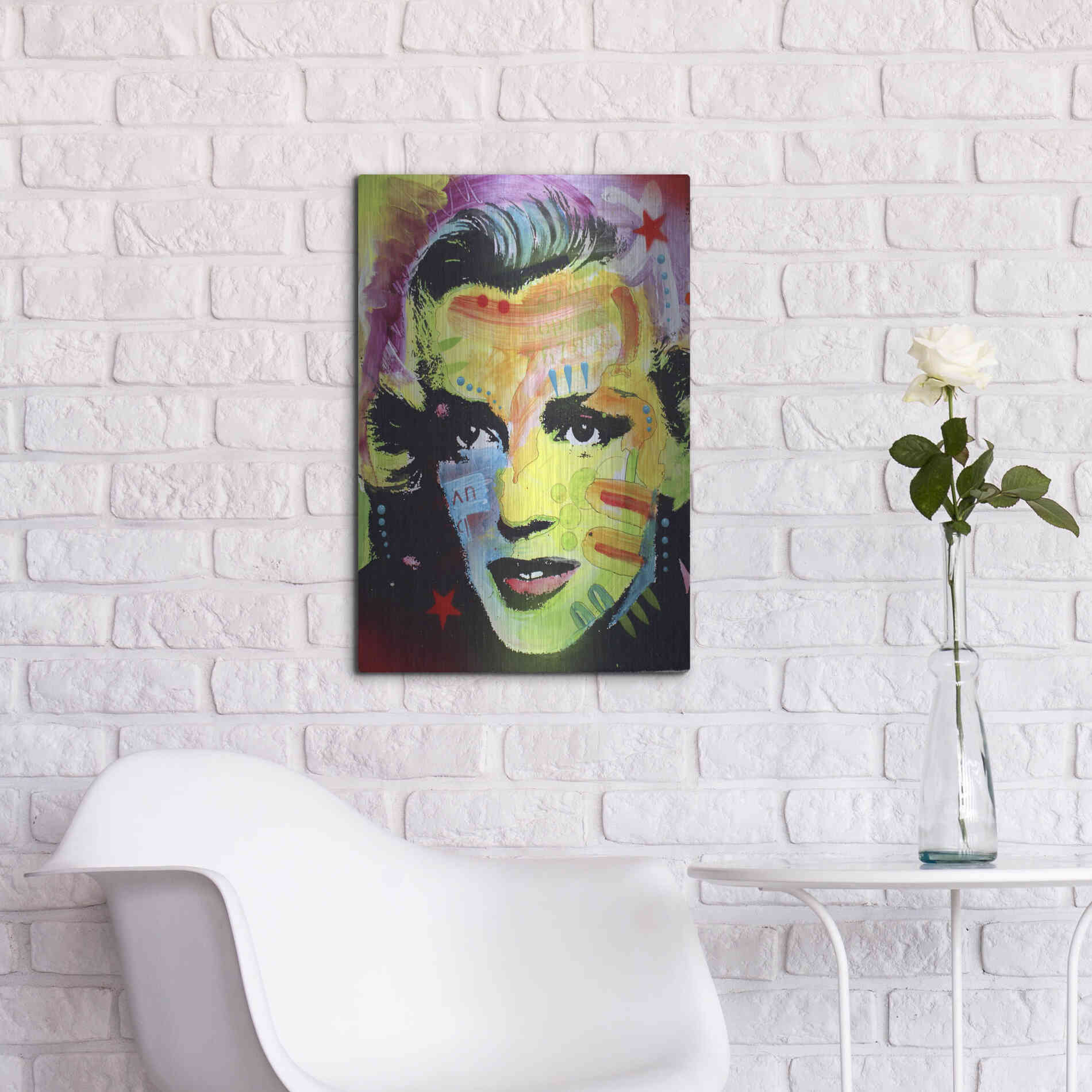 Luxe Metal Art 'Marilyn Monroe I' by Dean Russo, Metal Wall Art,16x24