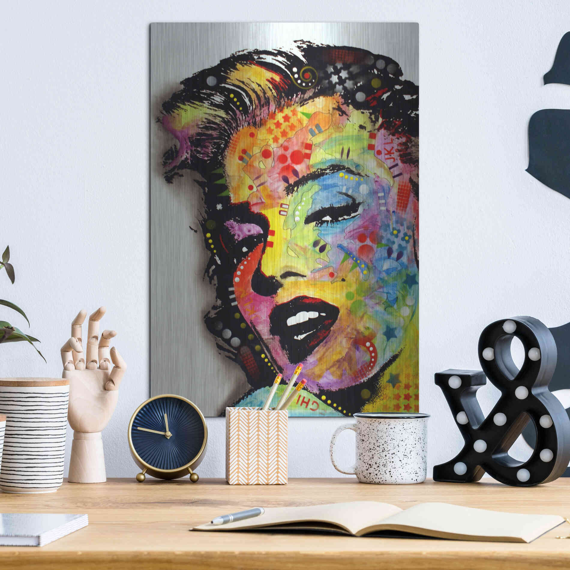 Luxe Metal Art 'Marilyn Monroe Ii' by Dean Russo, Metal Wall Art,12x16