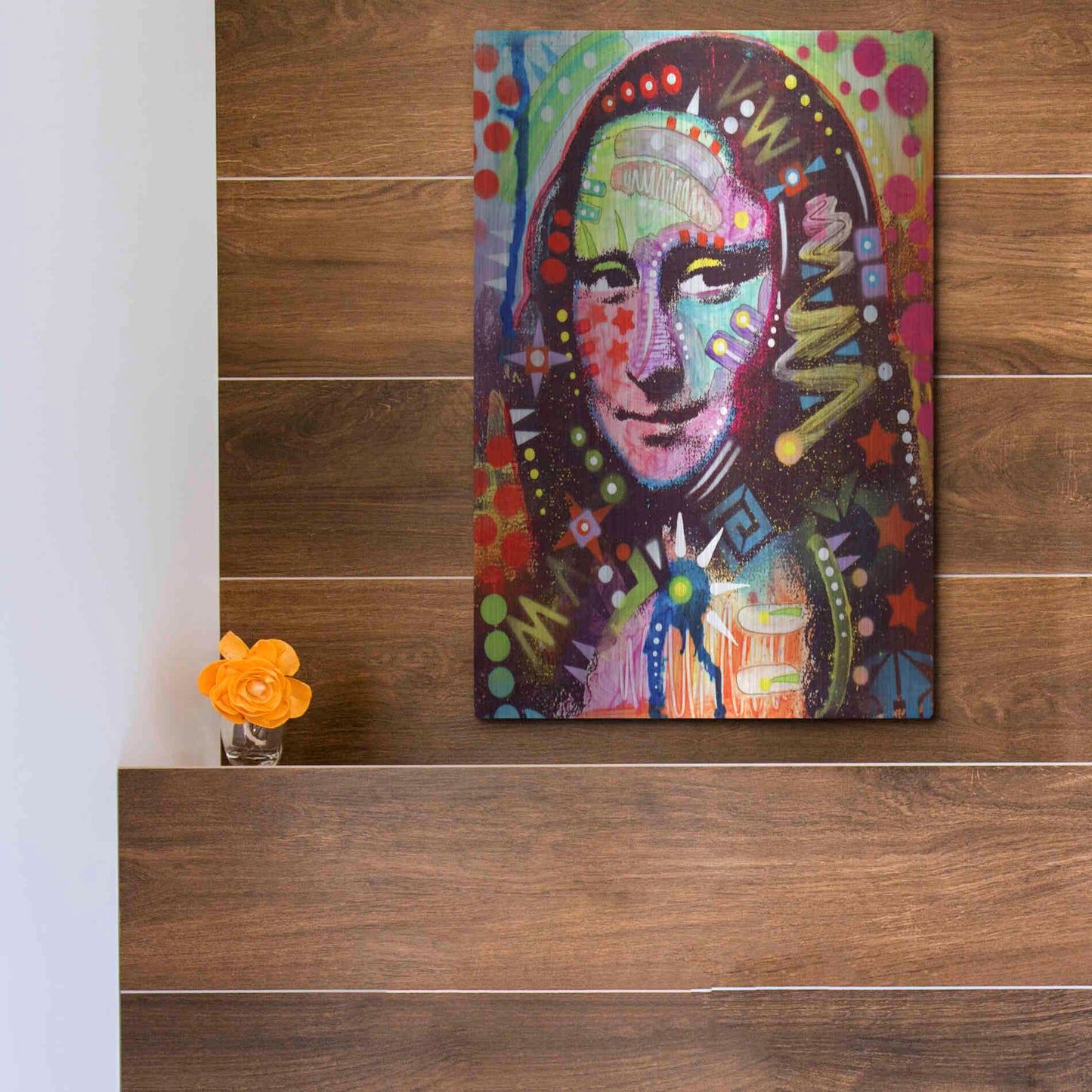 Luxe Metal Art 'Mona Lisa' by Dean Russo, Metal Wall Art,12x16